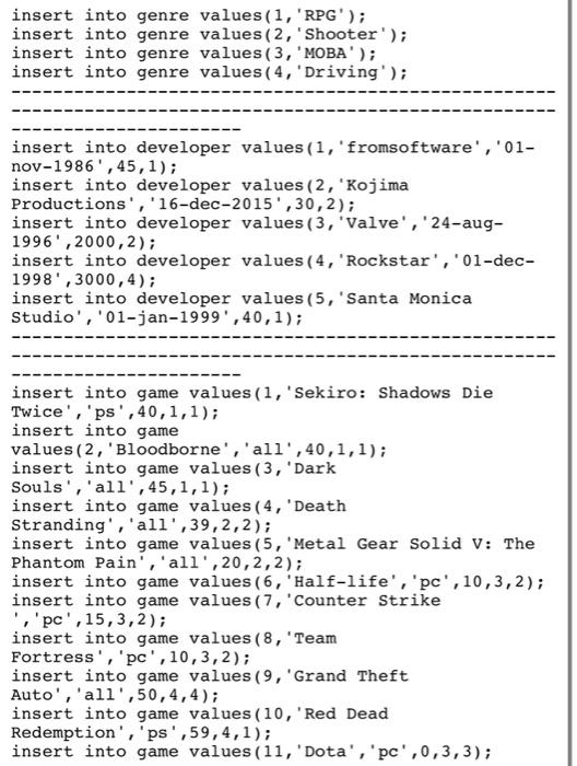 Solved Drop table genre cascade constraints; Drop table