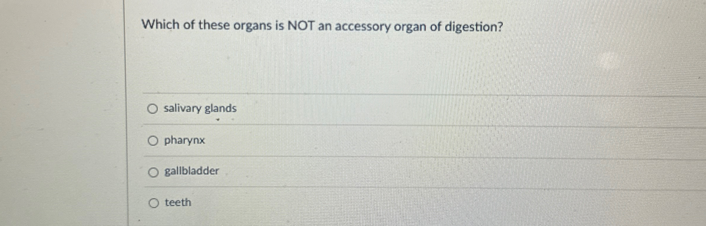 Solved Which of these organs is NOT an accessory organ of