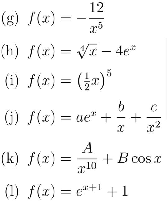 Solved 1 Differentiate The Function A F X V30 B Chegg Com