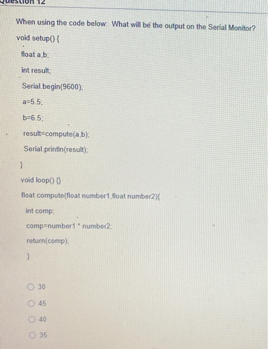 Solved When using the code below: What will be the output on | Chegg.com