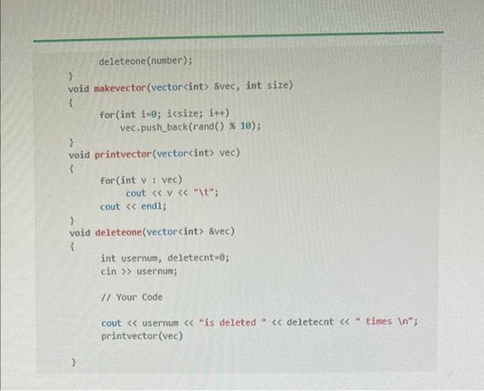Solved [4] Make the program that deletes one element in the | Chegg.com