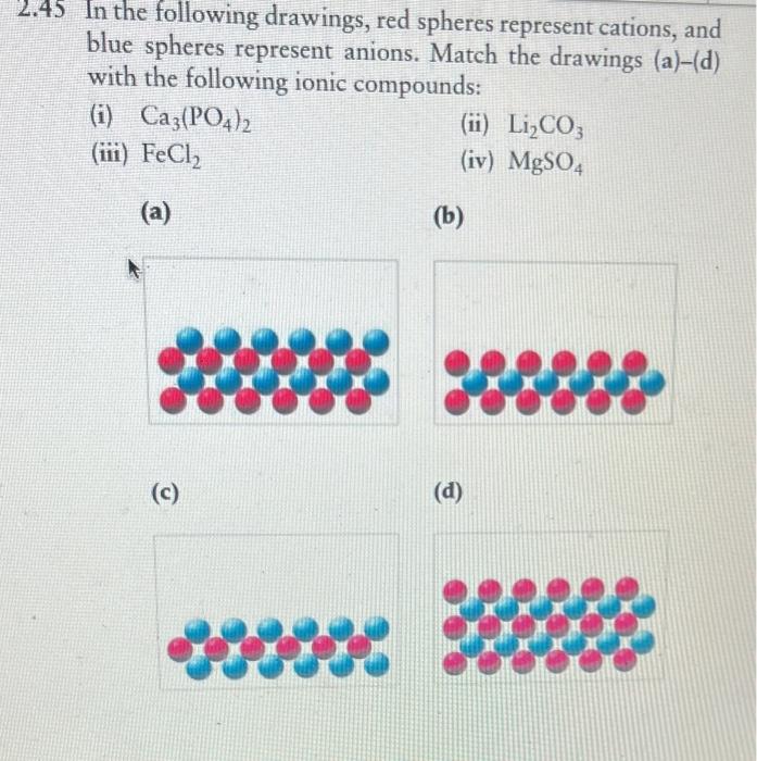 Solved 2.45 In the following drawings, red spheres represent | Chegg.com