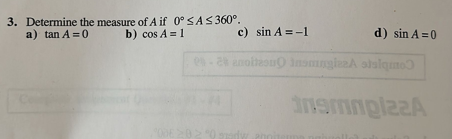 Solved Determine the measure of A ﻿if | Chegg.com