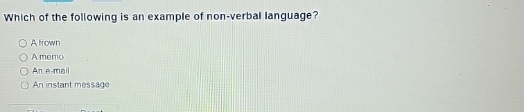 Solved Which of the following is an example of non-verbal | Chegg.com