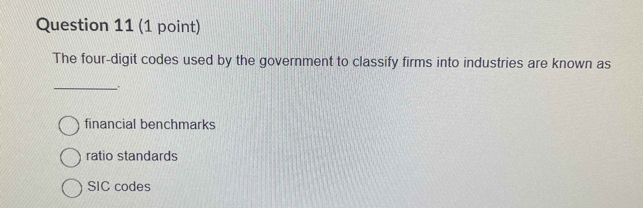 Solved Question 11 (1 ﻿point)The four-digit codes used by | Chegg.com