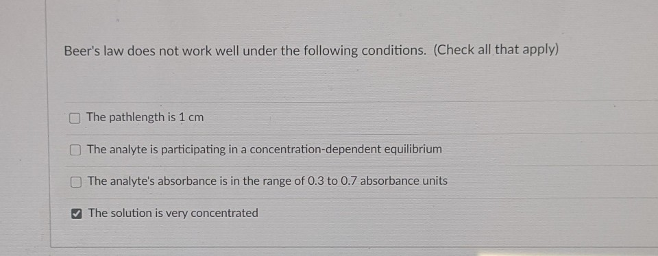 Solved to its concentration in solution and the The amount | Chegg.com