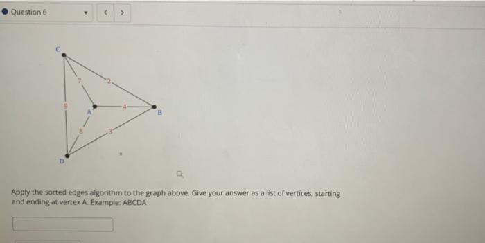 Solved Question 6 Apply the sorted edges algorithm to | Chegg.com