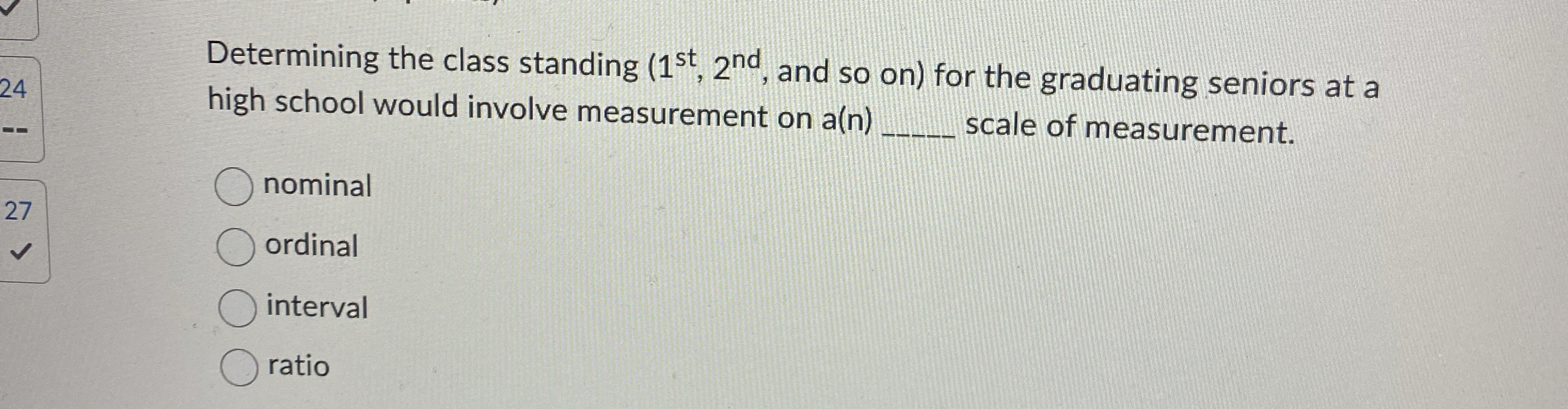 Determining the class standing ( 1st ,2nd , ﻿and so | Chegg.com