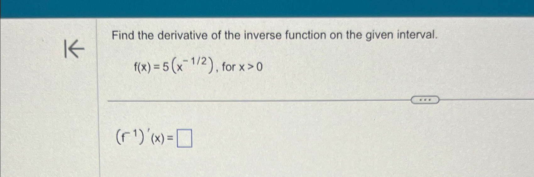 Solved Find the derivative of the inverse function on the | Chegg.com