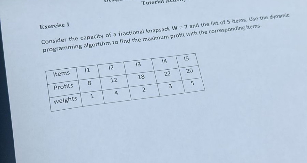 Exercise 1Consider the capacity of a fractional | Chegg.com