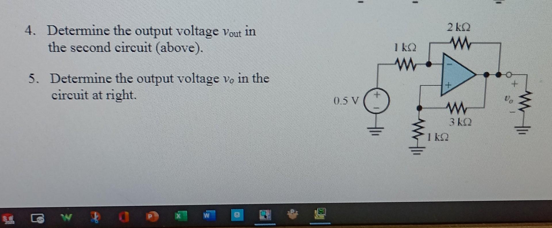 Solved - 4. Determine the output voltage Vout in the second | Chegg.com