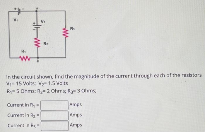 Solved VE V2 RS R2 R1 w In the circuit shown, find the | Chegg.com