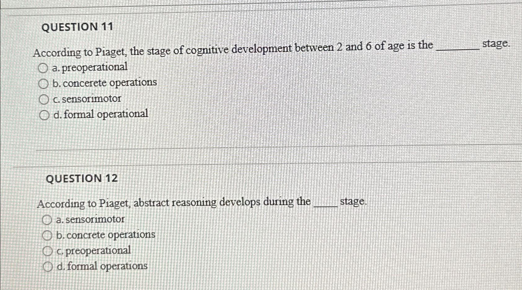 Abstract reasoning outlet piaget