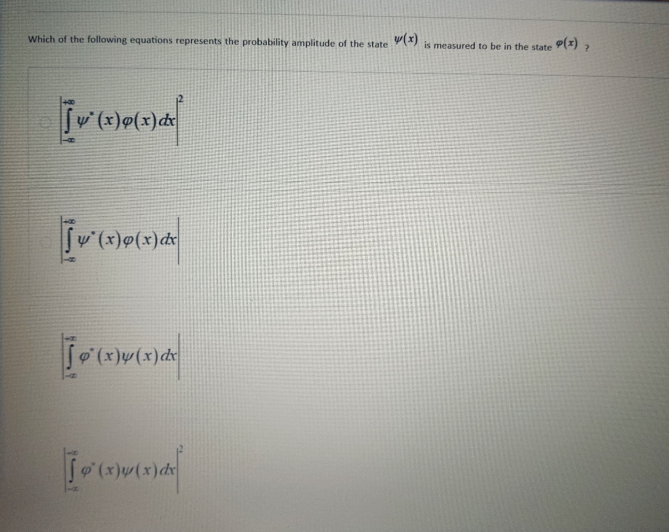 Solved Which of the following equations represents the | Chegg.com