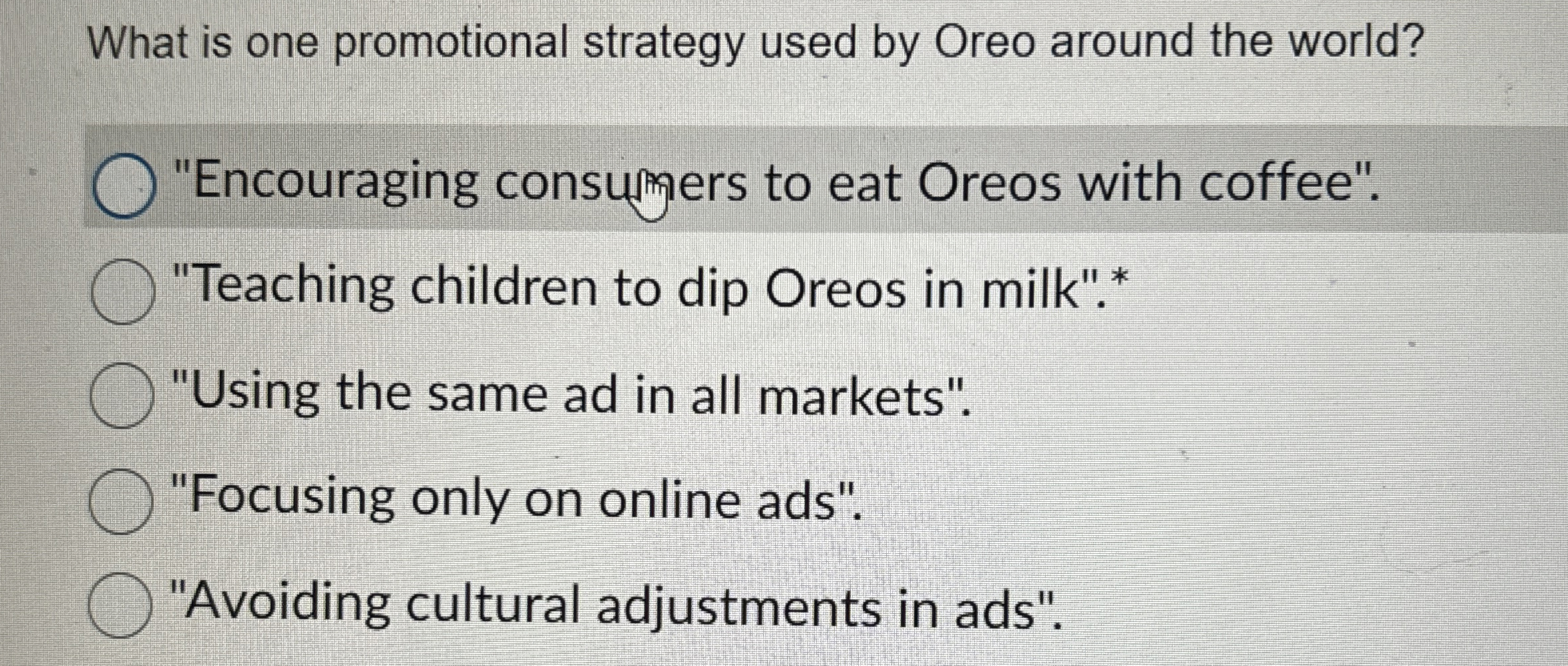Solved What is one promotional strategy used by Oreo around