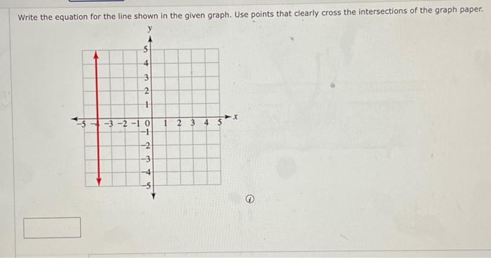 Solved write the equation for the line shown in the given | Chegg.com