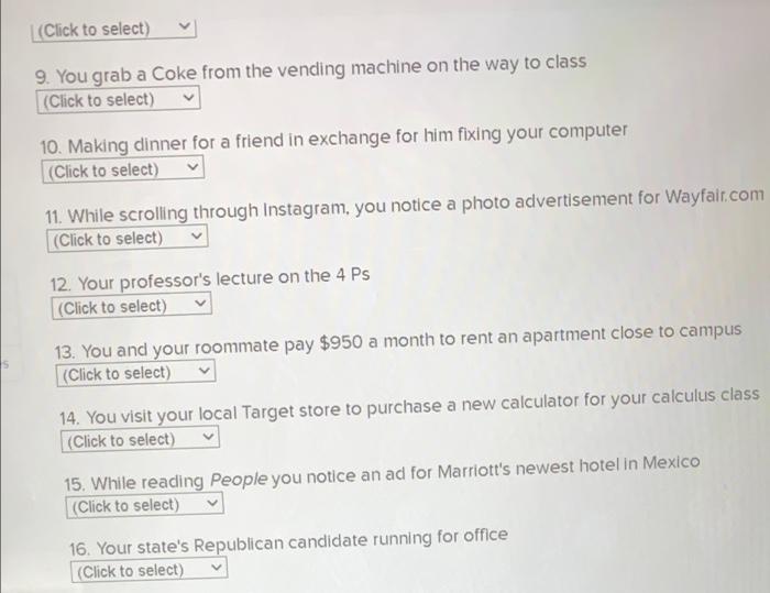 Solved please see photos and all options The option for each | Chegg.com