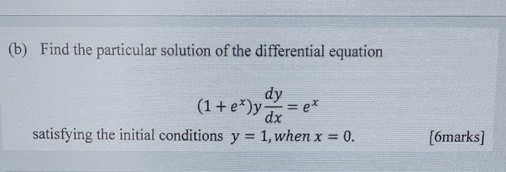 Solved b) Find the particular solution of the differential | Chegg.com