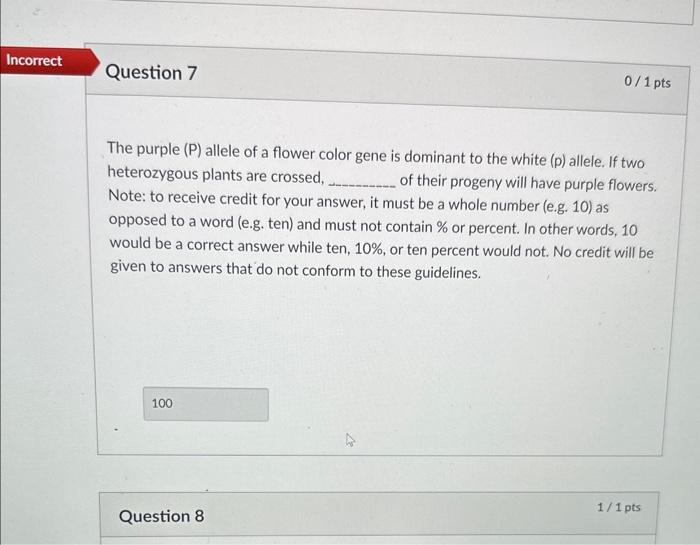 Solved The purple (P) allele of a flower color gene is | Chegg.com