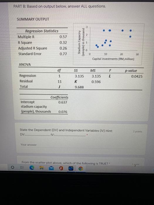 Solved PART B: Based on output below, answer ALL questions. | Chegg.com