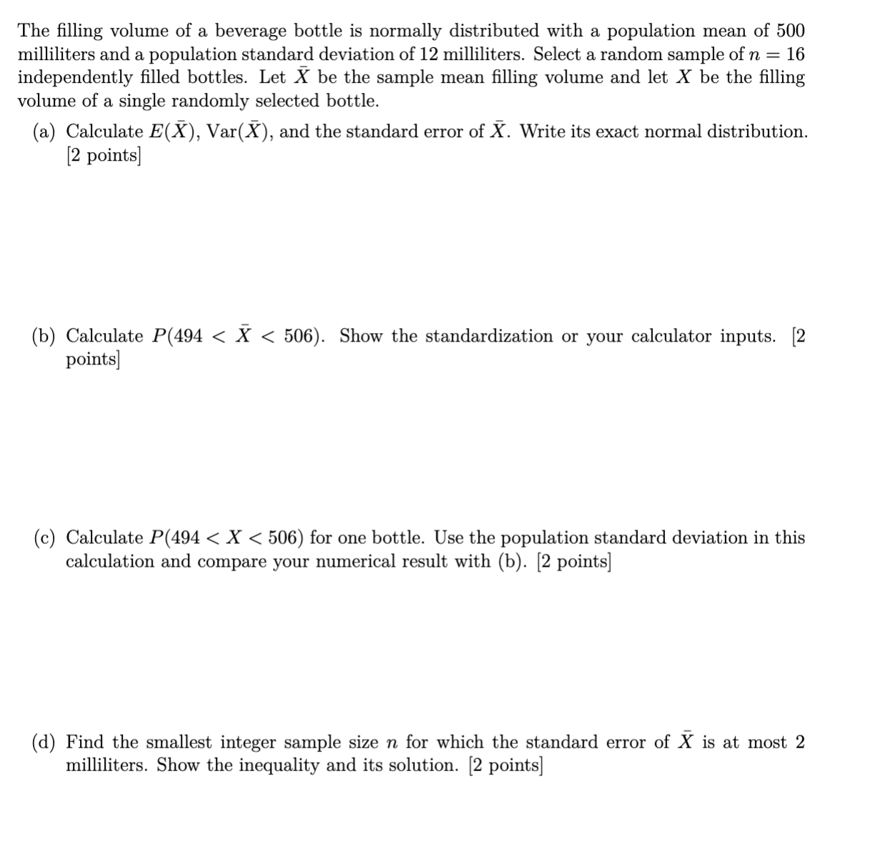 Volume Formula Solve For R Solved The filling volume of a beverage bottle is normally | Chegg.com