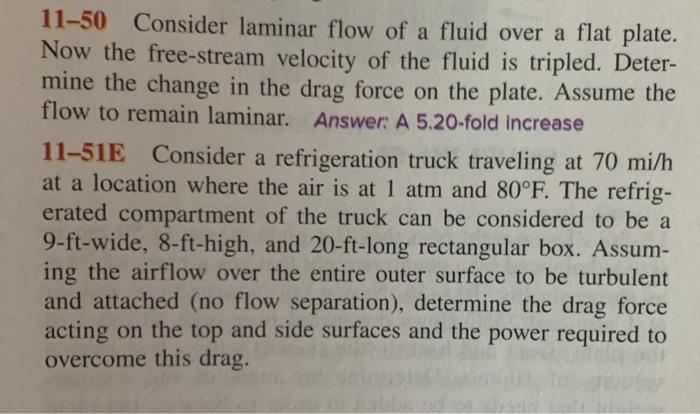 Solved 11-50 Consider laminar flow of a fluid over a flat | Chegg.com