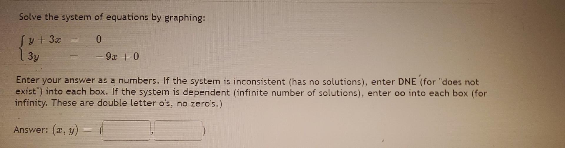 Solved Solve the system of equations by graphing: Sy + 3x y | Chegg.com