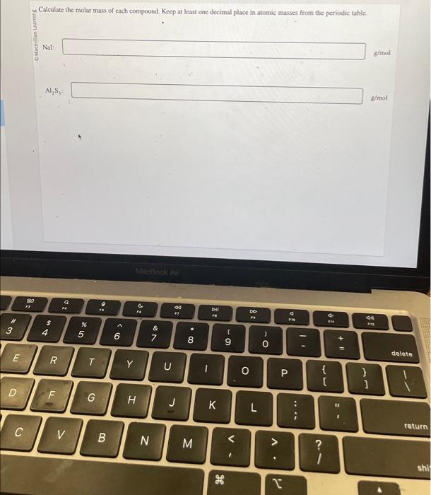 Solved Calculate The Molar Mass Of Each Compound. Keep At | Chegg.com