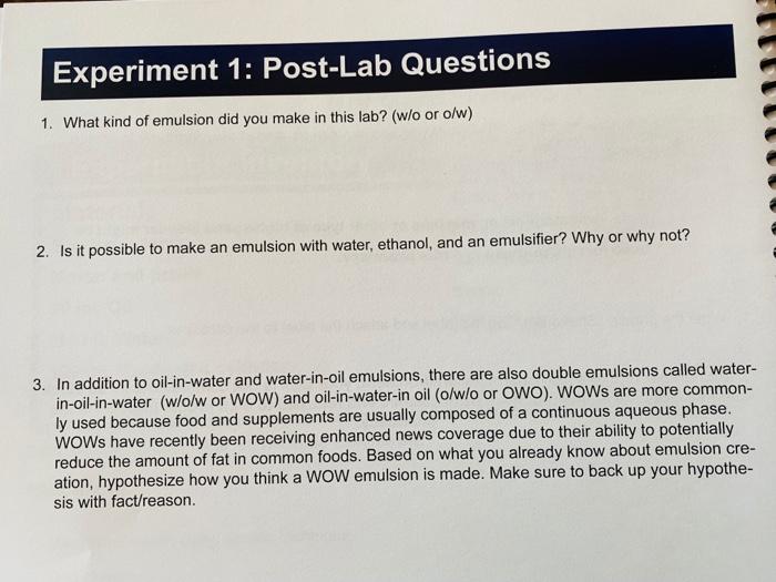 After completing this lesson you should be able to : Emulsions in