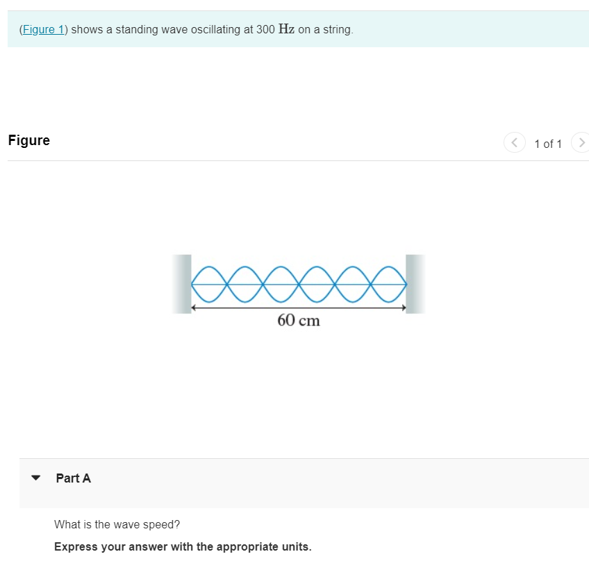 Solved Part A(Figure 1) ﻿shows a standing wave oscillating | Chegg.com