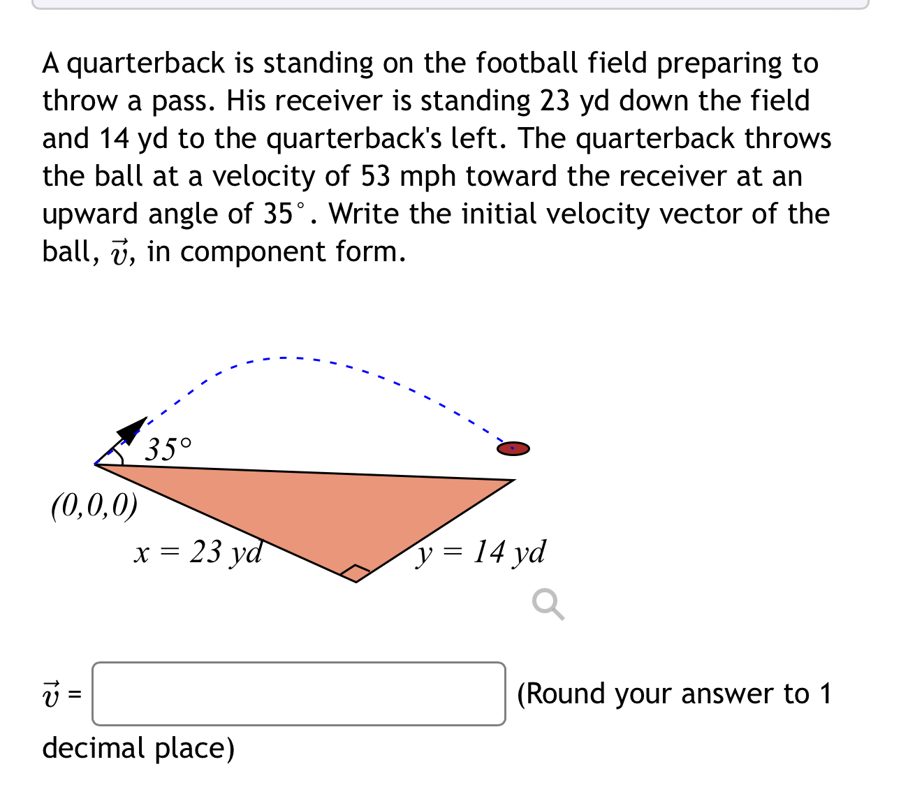 Solved A quarterback is standing on the football field | Chegg.com