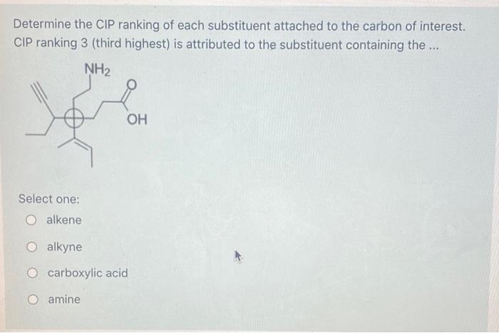 Solved Determine the CIP ranking of each substituent | Chegg.com