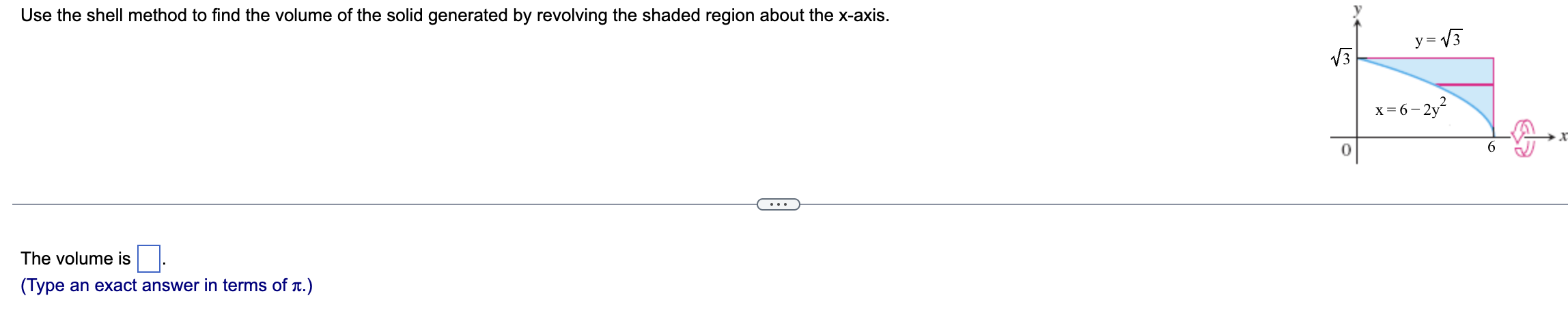 Solved Use the shell method to find the volume of the solid | Chegg.com
