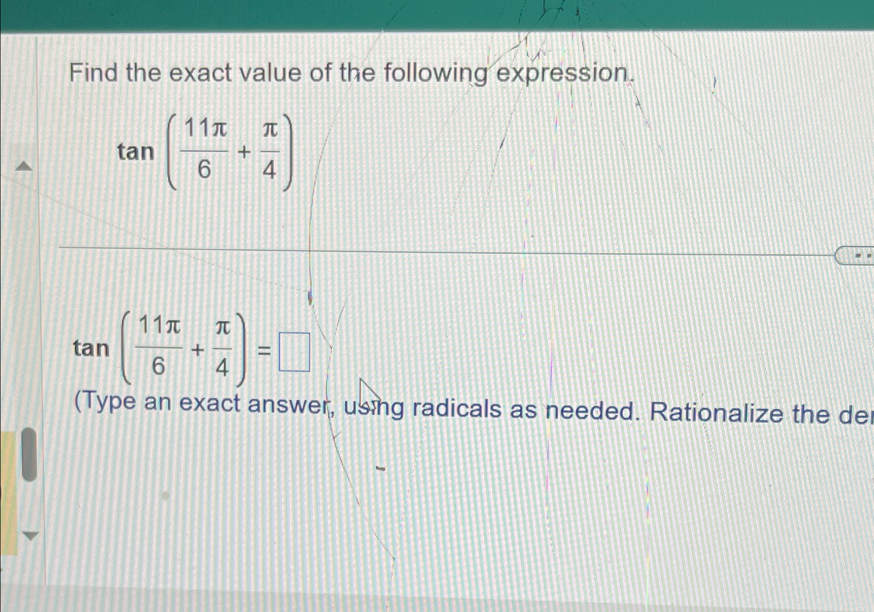 Solved Find the exact value of the following | Chegg.com