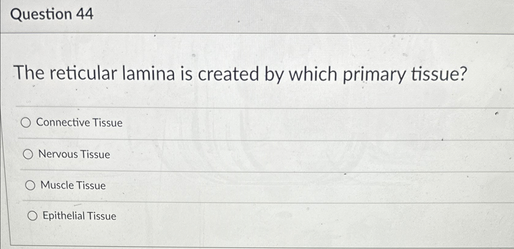 Solved Question 44The reticular lamina is created by which | Chegg.com