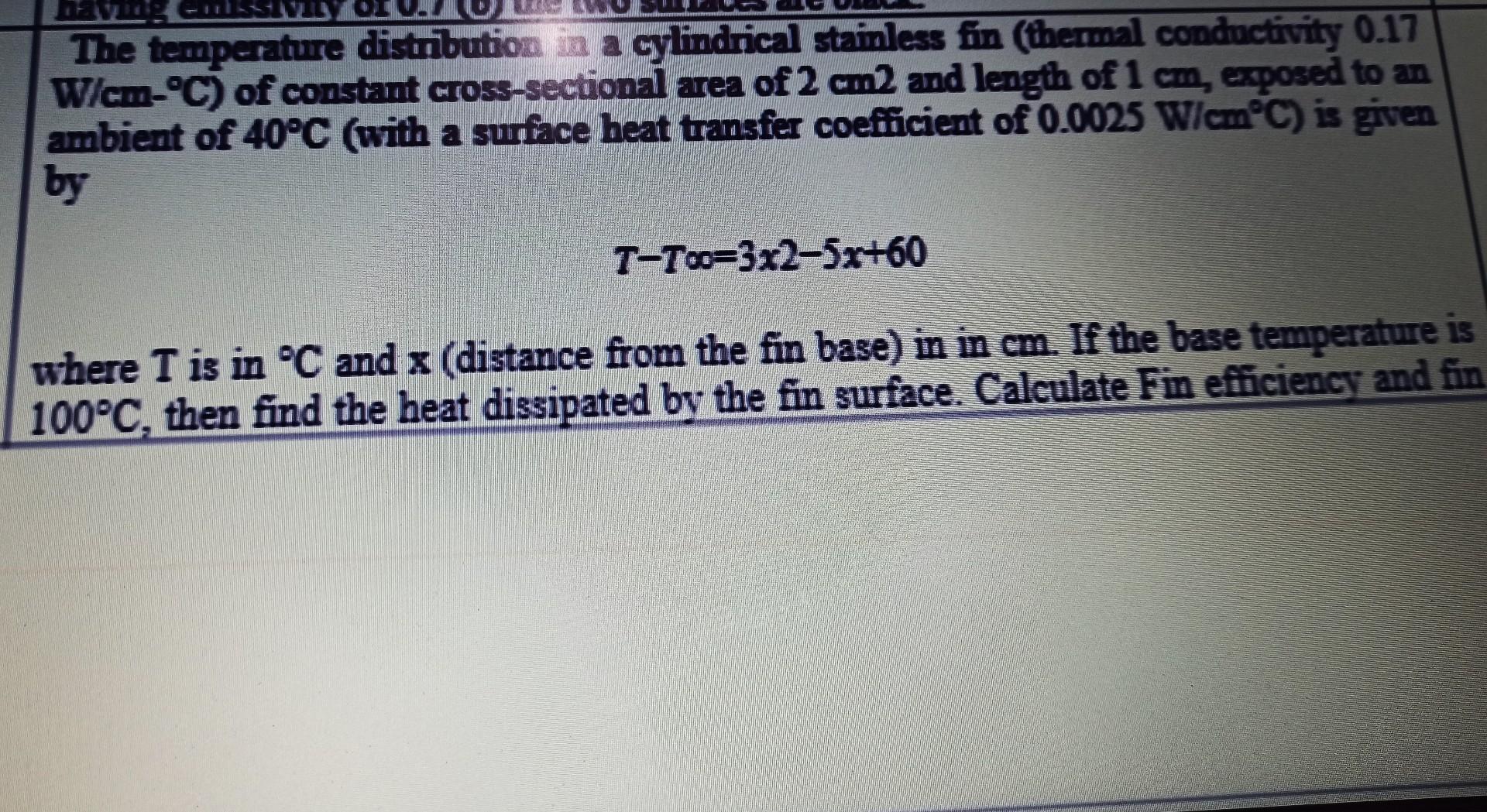 Solved The temperature distribution in a cylindrical | Chegg.com