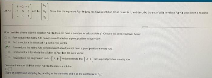 Solved B Let A 1 - 2 - 1 -3 O And B 2 - 1 1 B> Show That The | Chegg.com