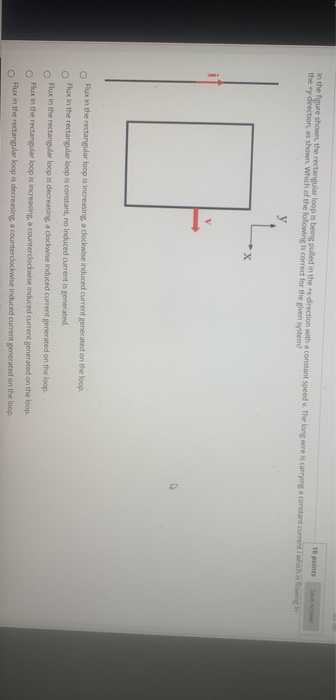 Solved 10 points In the figure shown the rectangular loop is | Chegg.com