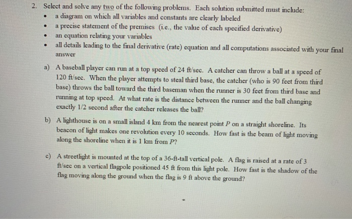 Solved . 2. Select and solve any two of the following | Chegg.com