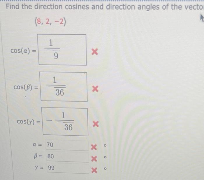 Solved Find the direction cosines and direction angles of | Chegg.com