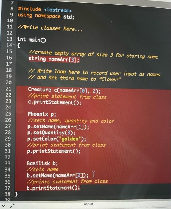 Solved To-Do: Write a C++program that will create 3 classes | Chegg.com