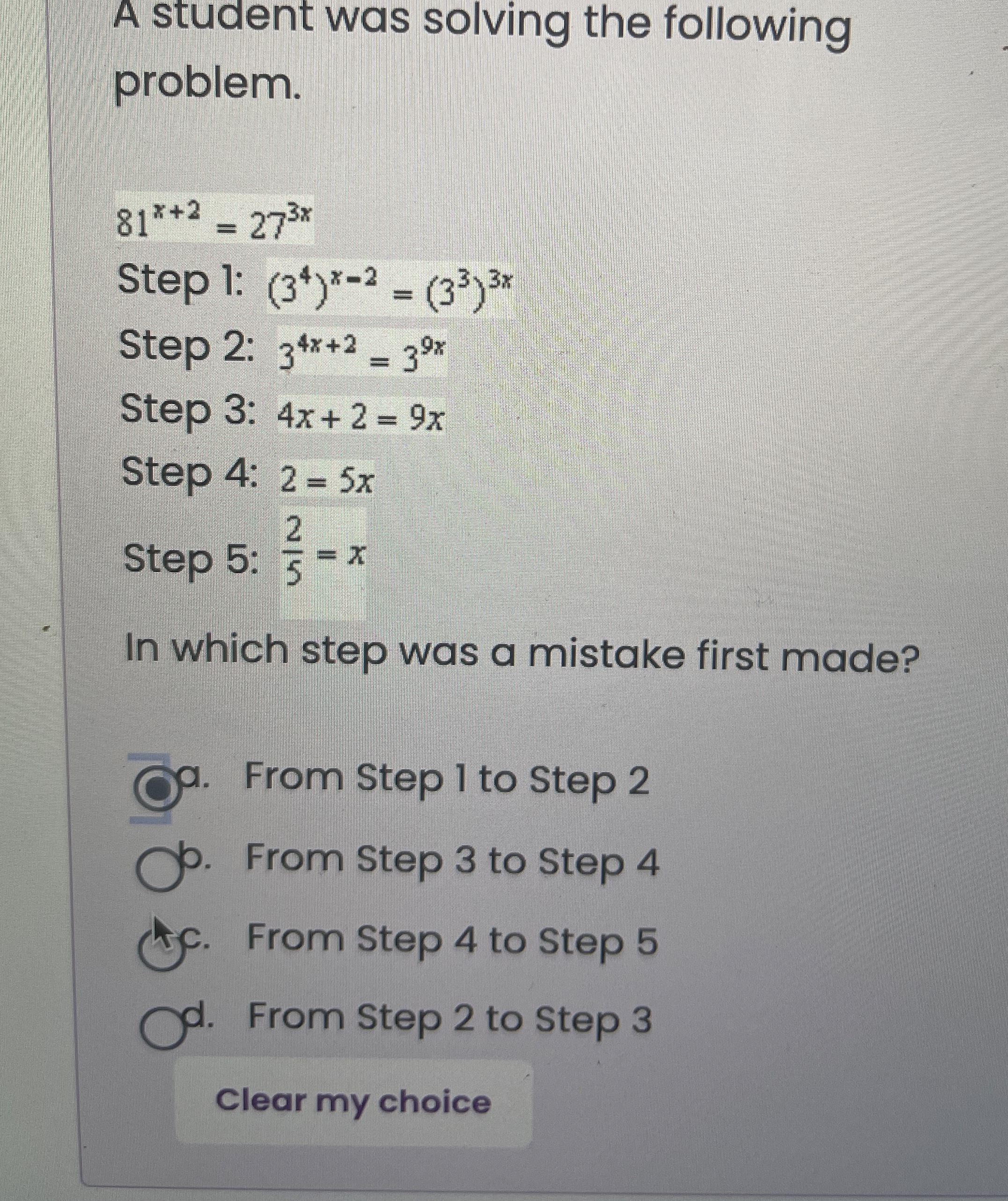 Solved A student was solving the following | Chegg.com