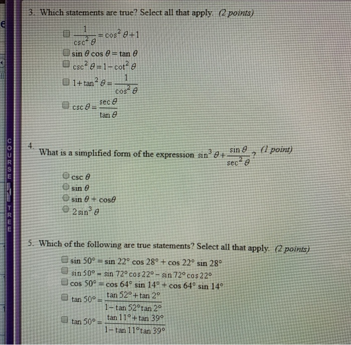 Solved Which statements are true? Select all that apply. (2