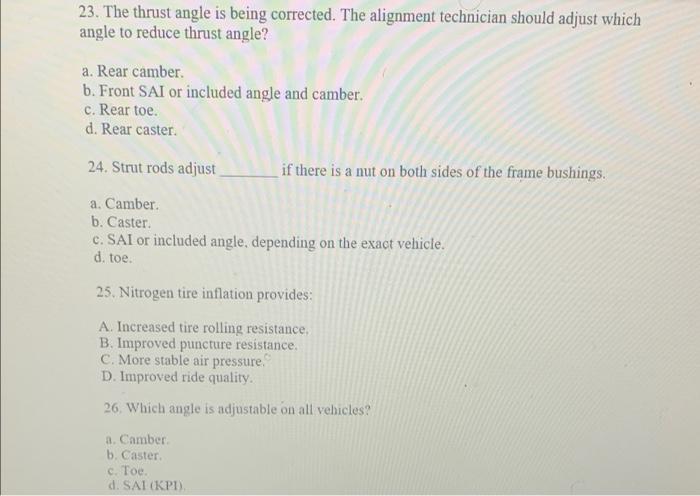 Solved 23. The thrust angle is being corrected. The | Chegg.com