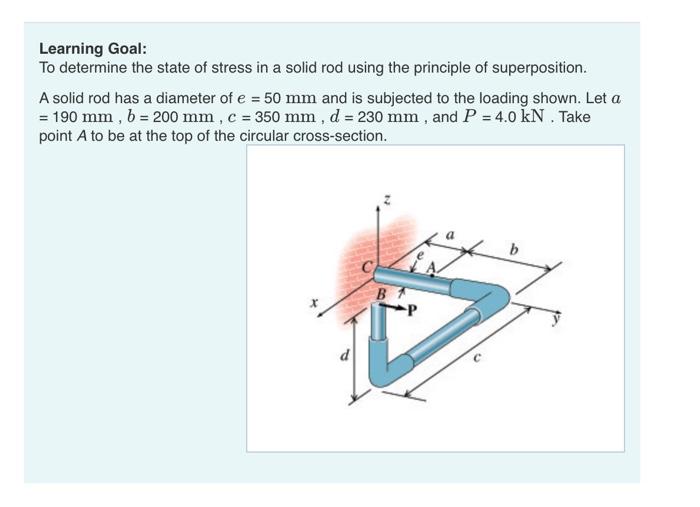 Solved Learning Goal: To determine the state of stress in a | Chegg.com
