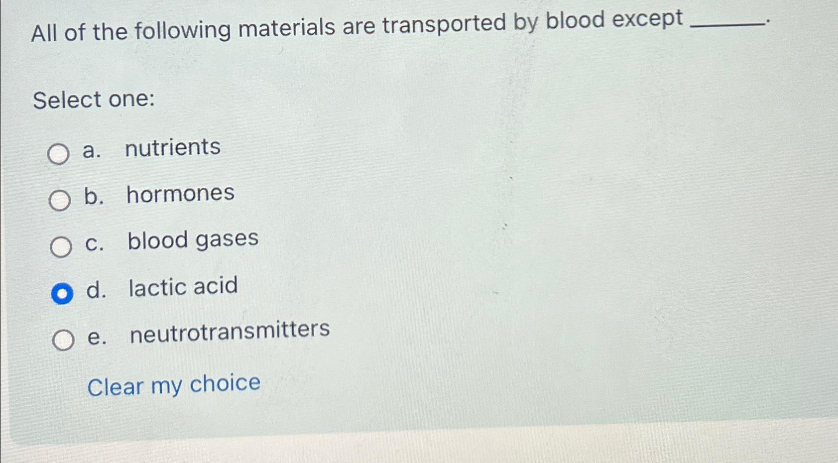 All of the following materials are transported by | Chegg.com