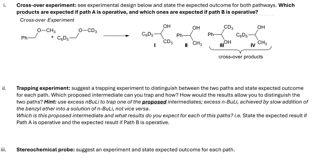 Solved i. ﻿Cross-over experiment: see experimental design | Chegg.com