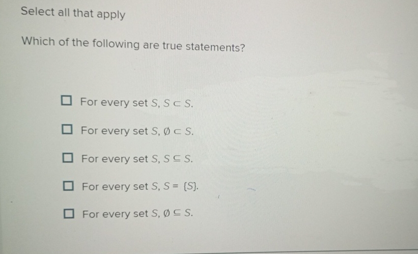 Solved Select all that applyWhich of the following are true | Chegg.com