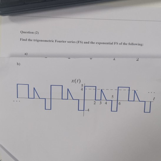 Solved Question (2) Find the trigonometric Fourier series | Chegg.com