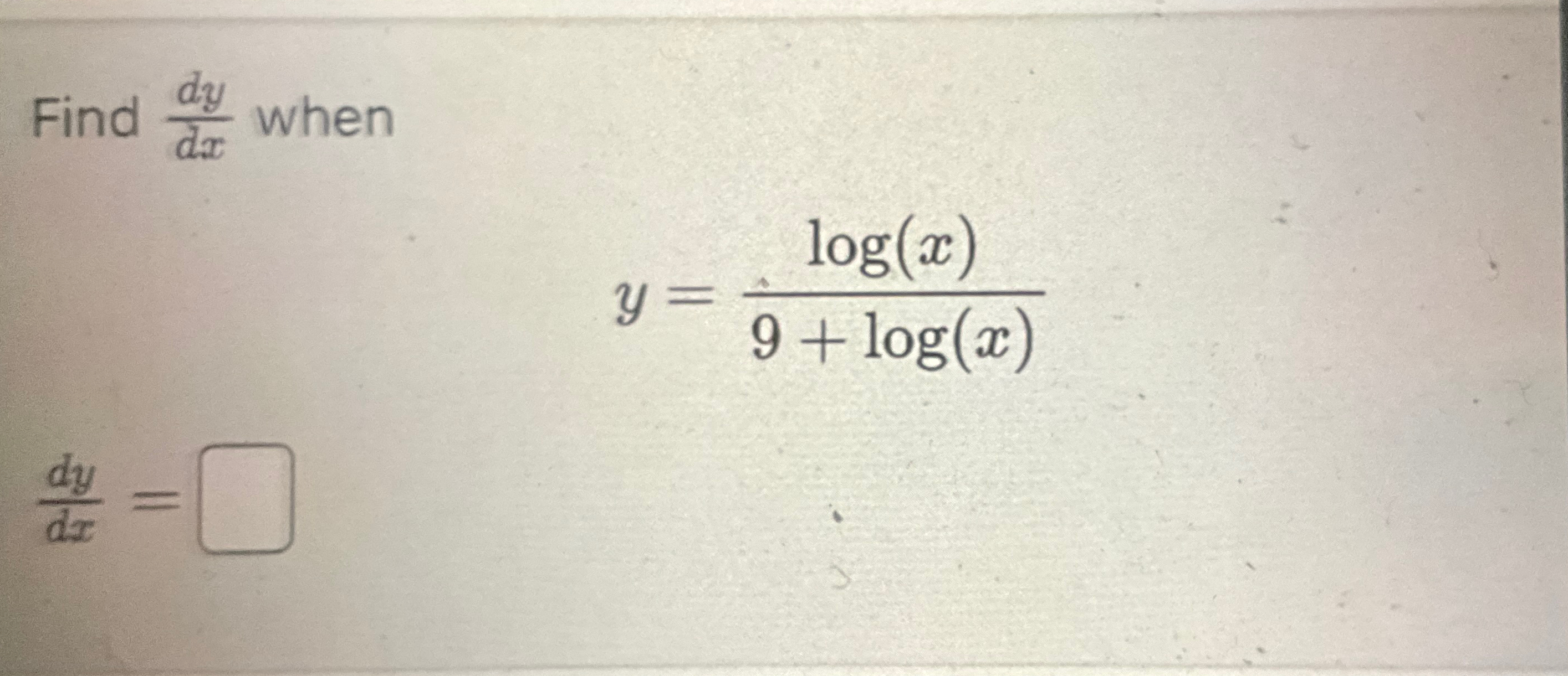 find the derivative of y x log x